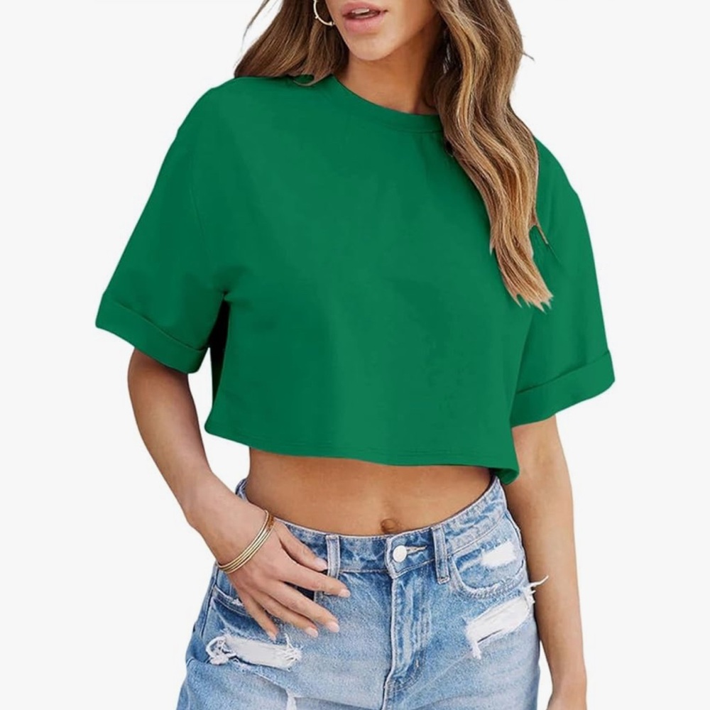 Zara Green Cropped Tee